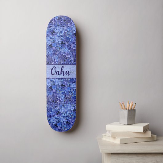 Blue Hydrangea Floral Skate Board スケートボード (ウォールアート)