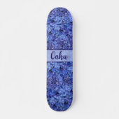 Blue Hydrangea Floral Skate Board スケートボード (正面)