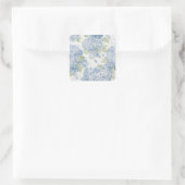 Blue Hydrangea Floral Sticker • Coastal Gift スクエアシール (バッグ)