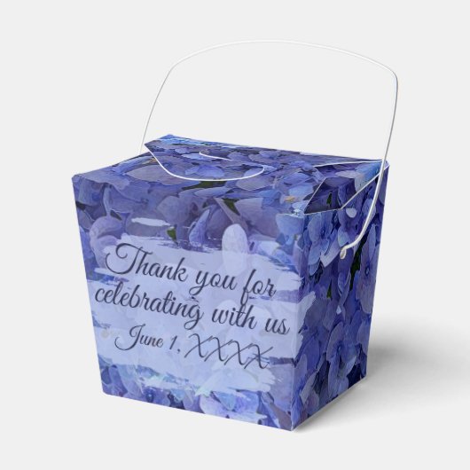 Blue Hydrangea Floral Takeout フェイバーボックス (正面サイド)