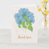 Blue Hydrangea Floral | Thank You  カード (黄色い花)