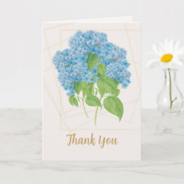 Blue Hydrangea Floral | Thank You  カード