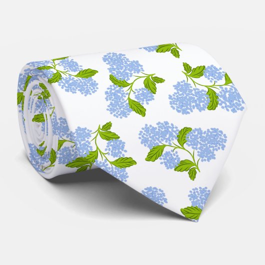 Blue Hydrangea Floral Tie ネクタイ (ロール)