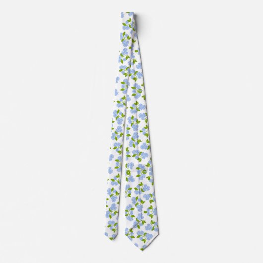 Blue Hydrangea Floral Tie ネクタイ (裏面)