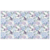 Blue Hydrangea Floral Watercolor Butterfly テーブルクロス (正面(横))