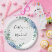 Blue Hydrangea Floral Wedding  ペーパープレート (パーティー)