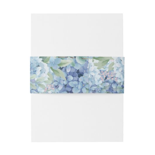 Blue Hydrangea Floral Wedding  招待状ベリーバンド (裏面例)