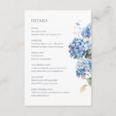 Blue Hydrangea Floral Wedding Details エンクロージャーカード (正面)
