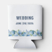 Blue Hydrangea Floral Wedding Favor 缶クーラー (裏面)