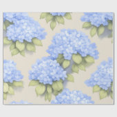 Blue Hydrangea Floral Wrap Roll – Boutique ラッピングペーパー (フラット)