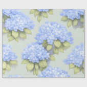 Blue Hydrangea Floral Wrapping Paper ラッピングペーパー (フラット)