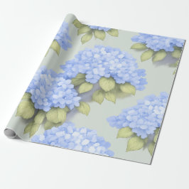 Blue Hydrangea Floral Wrapping Paper ラッピングペーパー