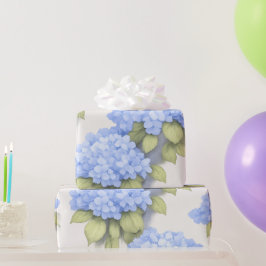 Blue Hydrangea Floral Wrapping Paper ラッピングペーパー