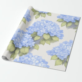 Blue Hydrangea Floral Wrapping Paper ラッピングペーパー