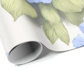 Blue Hydrangea Floral Wrapping Paper ラッピングペーパー (ロールコーナー)