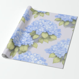 Blue Hydrangea Floral Wrapping Paper ラッピングペーパー