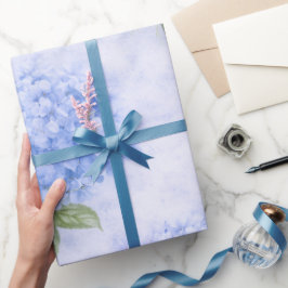 Blue Hydrangea Floral Wrapping Paper ラッピングペーパー