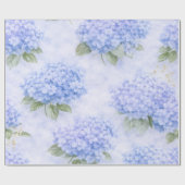 Blue Hydrangea Floral Wrapping Paper ラッピングペーパー (フラット)
