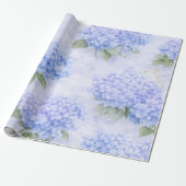 Blue Hydrangea Floral Wrapping Paper ラッピングペーパー (アンロールド)