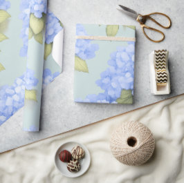 Blue Hydrangea Floral Wrapping Paper ラッピングペーパー