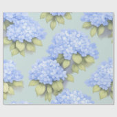 Blue Hydrangea Floral Wrapping Paper ラッピングペーパー (フラット)