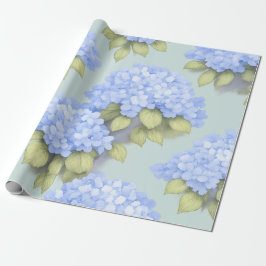 Blue Hydrangea Floral Wrapping Paper ラッピングペーパー