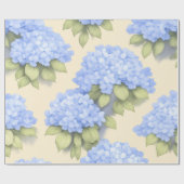 Blue Hydrangea Floral Wrapping Paper ラッピングペーパー (フラット)