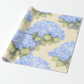 Blue Hydrangea Floral Wrapping Paper ラッピングペーパー (アンロールド)