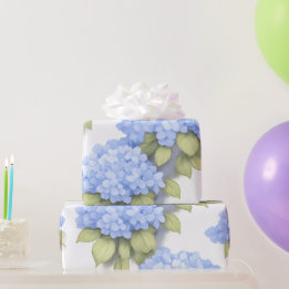 Blue Hydrangea Floral Wrapping Paper – Boutique ラッピングペーパー