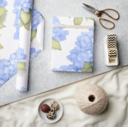 Blue Hydrangea Floral Wrapping Paper – Boutique  ラッピングペーパー