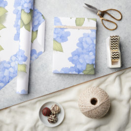 Blue Hydrangea Floral Wrapping Paper – Boutique ラッピングペーパー