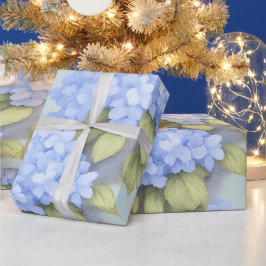 Blue Hydrangea Floral Wrapping Paper – Boutique ラッピングペーパー