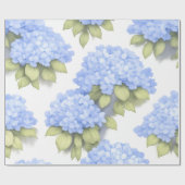 Blue Hydrangea Floral Wrapping Paper – Boutique ラッピングペーパー (フラット)