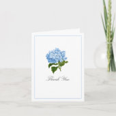 Blue Hydrangea Flower Baby Shower Baby Photo サンキューカード (正面)