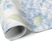 Blue Hydrangea Flower Blooms Gift Wrap ラッピングペーパー (ロールコーナー)