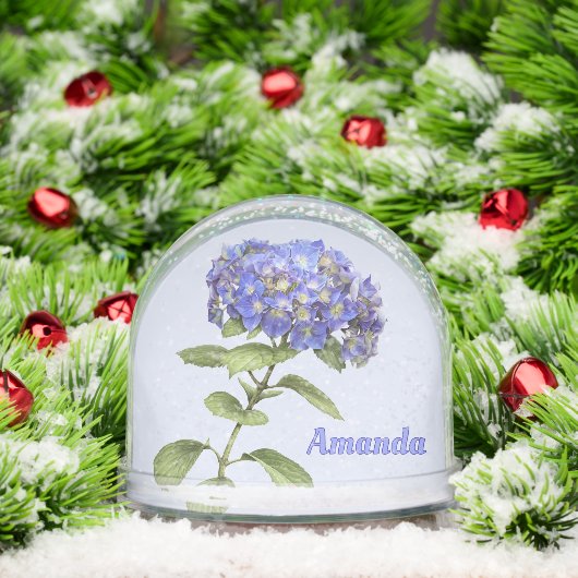 Blue Hydrangea Flower Botanical Art Personalized (クリスマス)