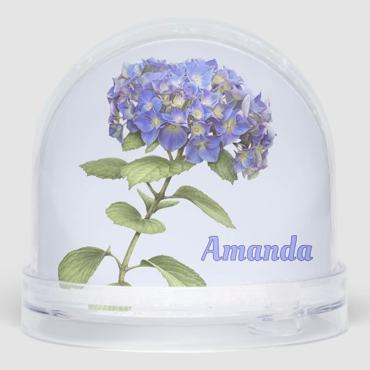 Blue Hydrangea Flower Botanical Art Personalized (裏面)