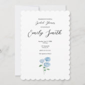 Blue Hydrangea Flower Bridal Shower Invitation 招待状 (正面)