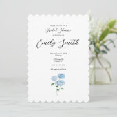 Blue Hydrangea Flower Bridal Shower Invitation 招待状 (スタンド正面)