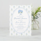 Blue Hydrangea Flower Bridal Shower Invitation 招待状 (スタンド正面)