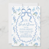 Blue Hydrangea Flower Bridal Shower Invitation 招待状 (正面)
