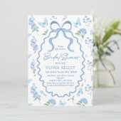 Blue Hydrangea Flower Bridal Shower Invitation 招待状 (スタンド正面)