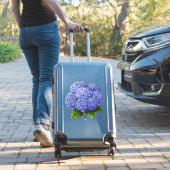 Blue Hydrangea Flower Cluster With Green Leaves シール (スーツケースインサイチュ)