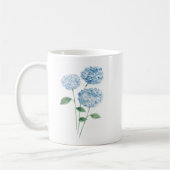 Blue Hydrangea Flower Painting コーヒーマグカップ (左)