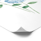 Blue Hydrangea Flower Painting Beach ポスター (角)