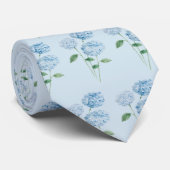 Blue Hydrangea Flower Painting Pattern ネクタイ (ロール)