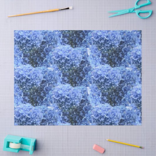 Blue Hydrangea Flowers All Occasion  薄葉紙 (クラフト)