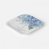 blue Hydrangea flowers Baptism ペーパープレート (傾斜あり)