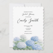 Blue Hydrangea Flowers Bridal Shower Invitation 招待状 (正面)