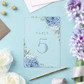 blue hydrangea flowers table 5 アクリル招待状 (インサイチュ (ウェディング))